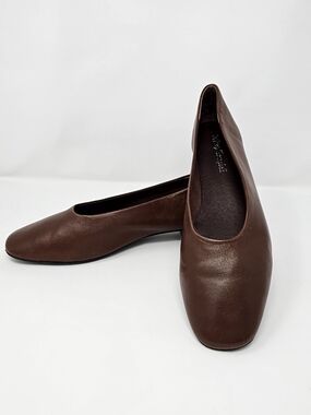 Jeffrey Campbell Brown Rounded-Toe Ballet Flats